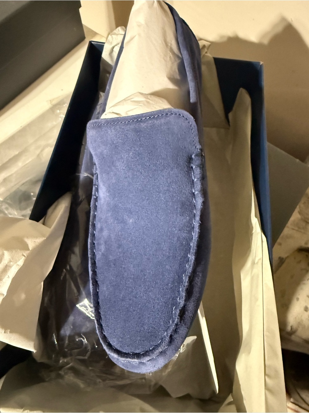 Cole Haan Blue Suede Driving Loafers Sz 11.5 new